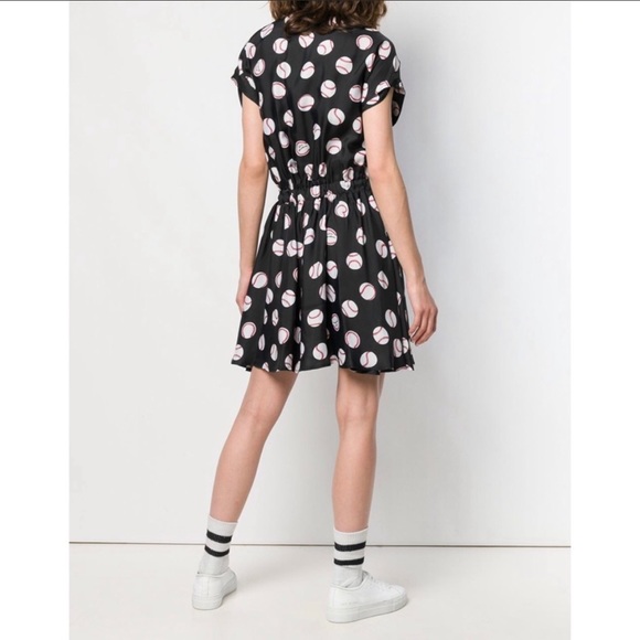 NWT! Love Moschino Baseball Print Henley Dress - Picture 5 of 8